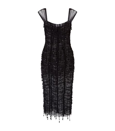 Dolce And Gabbana Semi Sheer Lace Midi Dress Harrods In