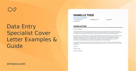 Professional Data Entry Specialist Cover Letter Examples And Template