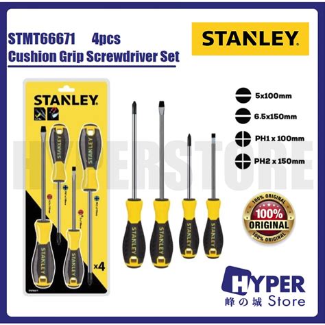 STANLEY 4pcs Cushion Grip Screwdriver Set Set Pemutar Skru