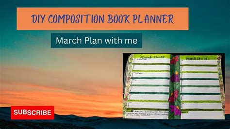 DIY Composition Book Planner March Plan With Me Week 3 4 YouTube