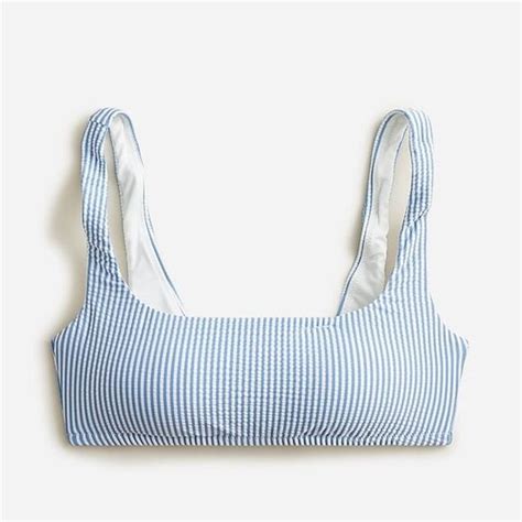 J Crew Swim Nwt J Crew Squareneck Bikini Top In Seersucker Size X Poshmark