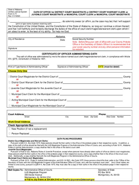 Fillable Online Eforms Alacourt Form C 71 Fax Email Print PdfFiller