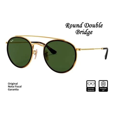 Óculos sol Ray Ban RB3647NL Round Dourado Redondo Original Submarino