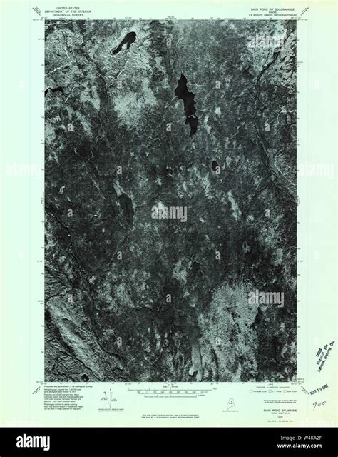 Maine USGS Historical Map Shin Pond SW 807158 1975 24000 Restoration Stock Photo - Alamy