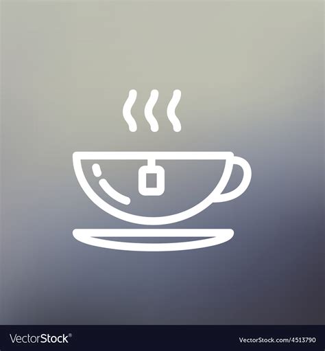 Hot Tea In A Cup Thin Line Icon Royalty Free Vector Image
