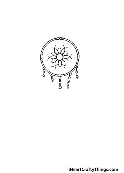 Easy Dreamcatcher Drawing Steps