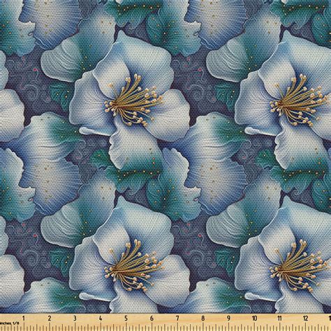 Ambesonne Floral Boho Fabric By The Yard Flowers Romantic Dreamy