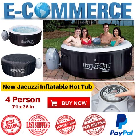 Luxury Jacuzzi Air Jet Inflatable Hot Tub For 4 6 Person Massage Spa With Cover For Sale From