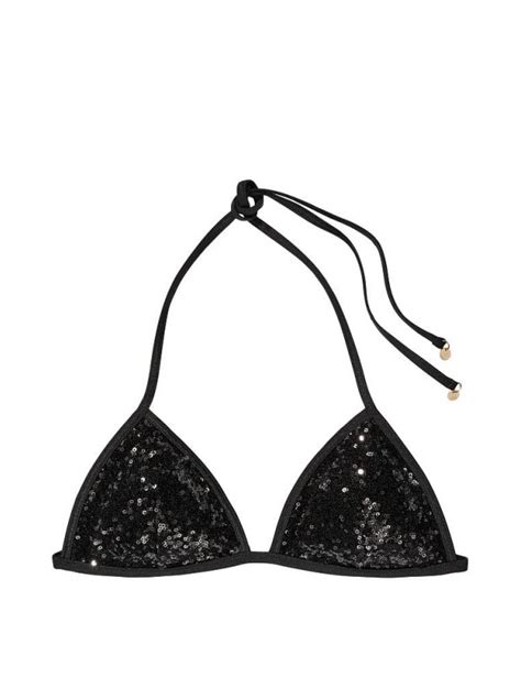 Купальник Трикутник Victoria S Secret Sequin Triangle Bikini Top And Cheeky String Bikini Bottom