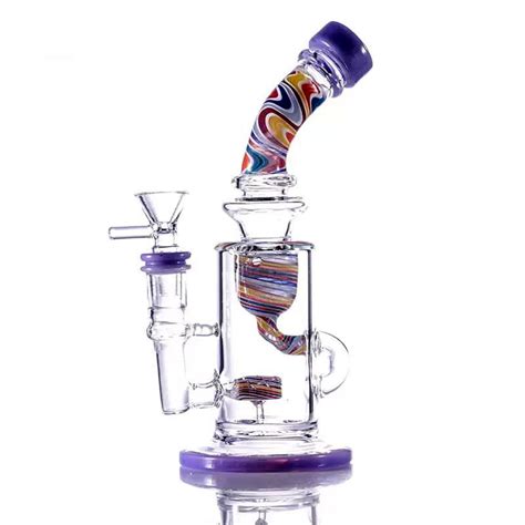 Purple Showerhead Percolator Dab Rig Small Hookah Glass Smoking Water Pipe China Glass Smoking