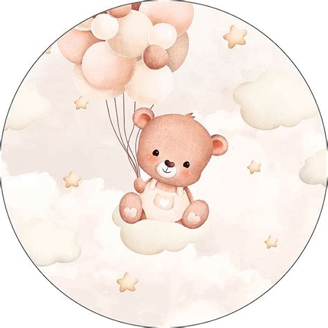 Painel Redondo Festa Tecido Sublimado D Ch De Beb Nude Wrd Wear Sublima Es