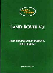 Land Rover V Repair Operation Manual Supplement