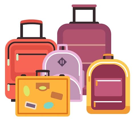 Premium Vector Travel Bags Pile Luggage Icon Cartoon Baggage