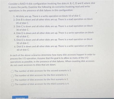 Solved Consider a RAID-4 disk configuration involving five | Chegg.com