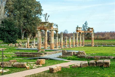 Temple Of Artemis In Archaeological Site Of Brauron Attica Greece