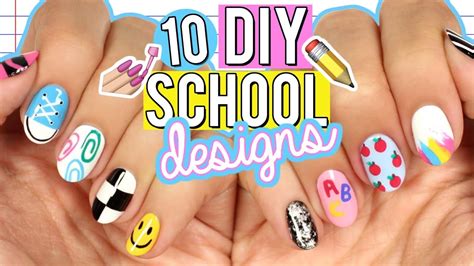 10 Diy Back To School Nail Art Designs The Ultimate Guide 2017 Youtube