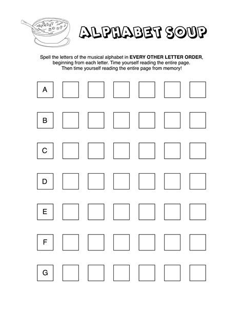 Alphabet Soup Worksheet Lynne Davis Music