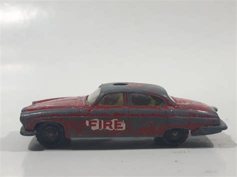 Vintage Husky Jaguar Mk 10 Fire Chief Red Die Cast Toy Car Vehicle