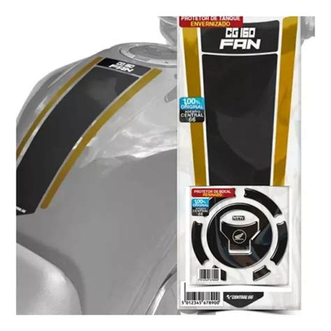 Kit Protetor De Tanque E Bocal Honda Cg 160 Fan Dourado Parcelamento