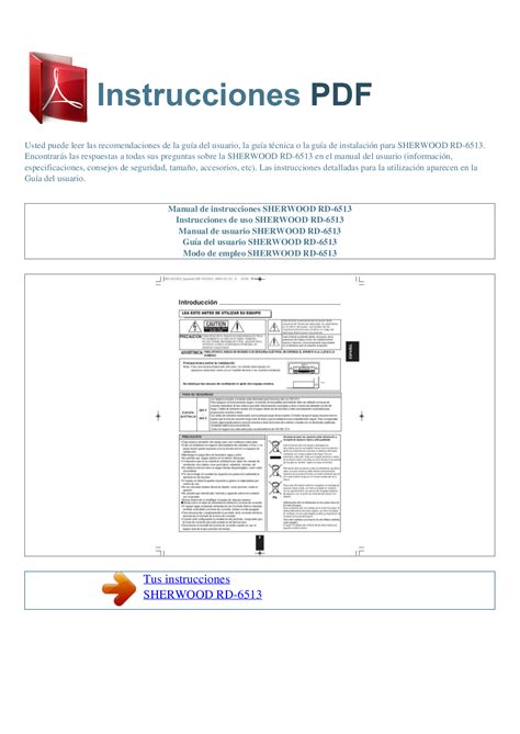 PDF manual for Sherwood Receiver RD-6513