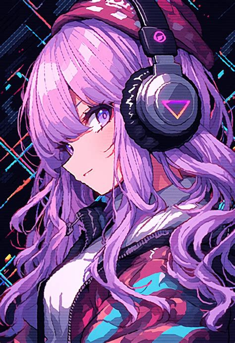 Pink Haired Girl Wearing Headphones By Tuwalg On Deviantart