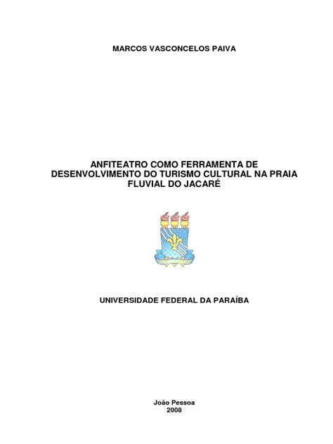 Pdf Tcc Anfiteatro Como Ferramenta De Desenvolvimento Do Turismo