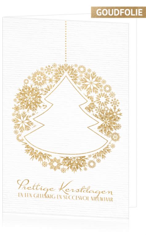 Kerstkaart Gouden Kristallen Kerstbal Christmascard Be