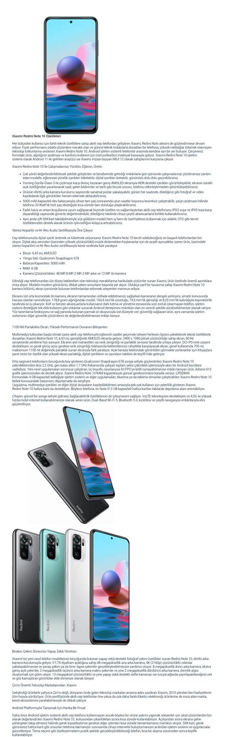 Yenilenmiş Xiaomi Redmi Note 10 128 GB Gölge Siyahı - Getmobil