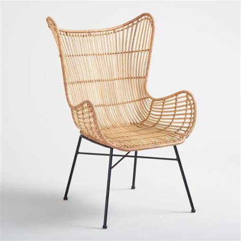 Natural Rattan Willis Wingback Chair Best Rattan Indoor Furniture