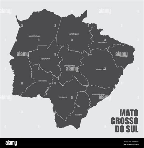 Mato Grosso Do Sul State Regions Map Stock Vector Image Art Alamy