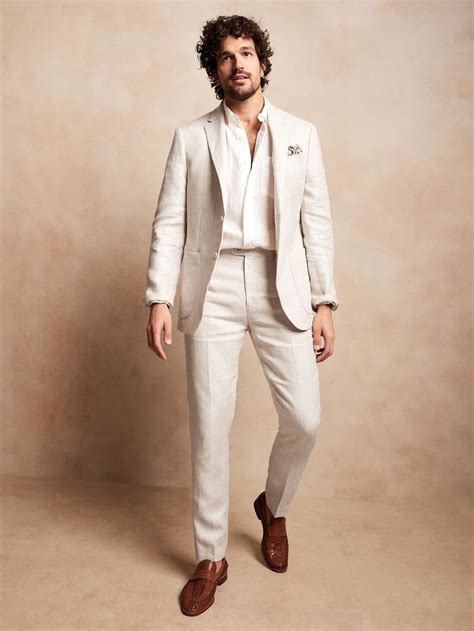 Beach Wedding Attire Wedding Suits Groom Linen Wedding Suit Wedding