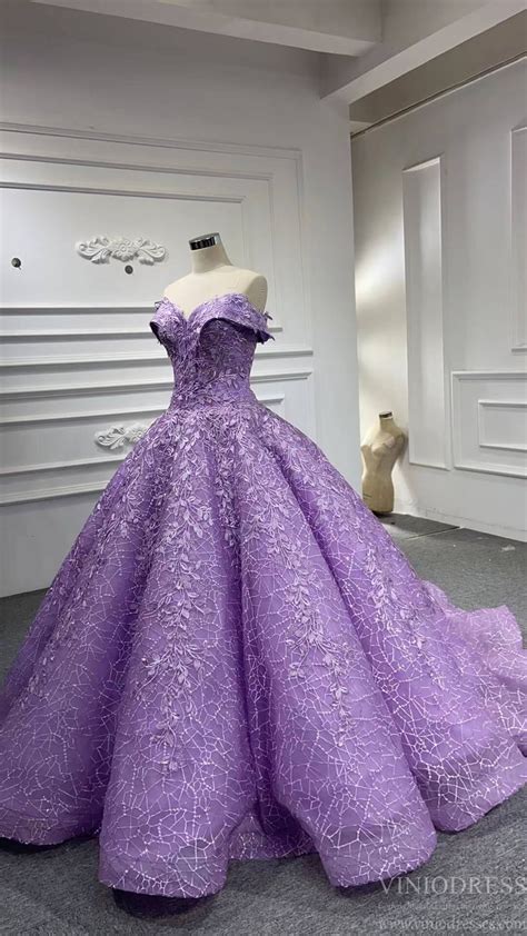 Lavender Sweet Dresses Ball Gowns Off The Shoulder Sweet