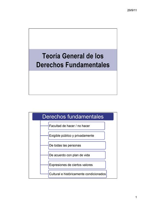 Teoría General Derechos Fundamentales Teoría General De Los Derechos Fundamentales Derechos