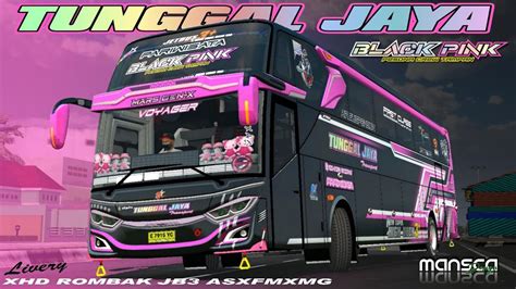 Livery Tunggal Jaya Black Pink Bussid Kodename Xhd Rombak Jb