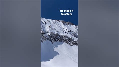 Skier Triggers Large Avalanche And Escapes To Safety Youtube