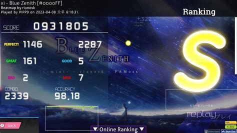 Osu Mania 4k Xi Blue Zenith Ooooff 622★ S 9818 372pp Youtube