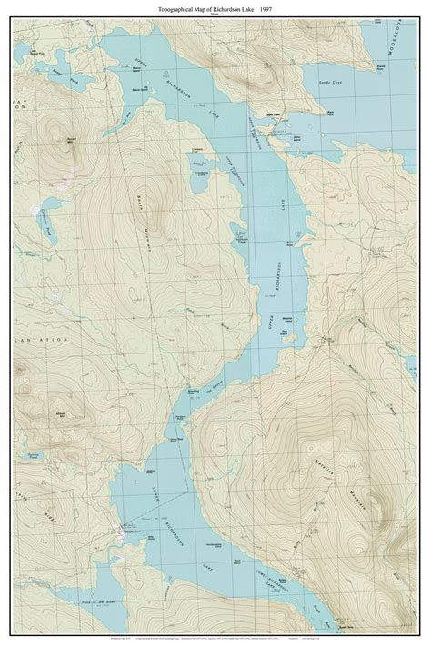 Richardson Lake 1997 Custom USGS Old Topo Map Maine 1 OLD MAPS