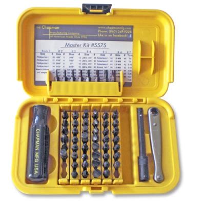 Chapman 5575 Ratcheting Master Bit Set, 53 pc