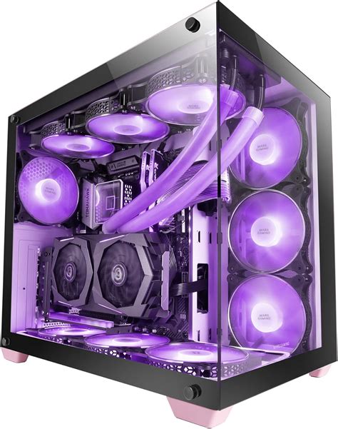 Marsgaming Mcx Atx Pc Gaming Case Tempered Glass Rgb Dual Fan White