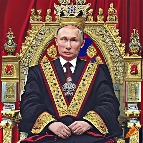 Satirical Image Of Putin As A King On A Throne