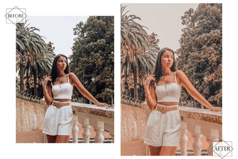 12 Peachy Babe Photoshop Actions Bright ACR Preset Orange FilterGrade