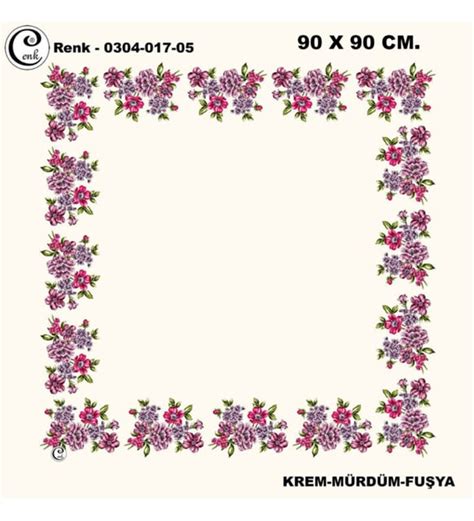 Cenk İçi Boş 90X90 Cm Poşetli Yazma 0304 017 Renk 05 98