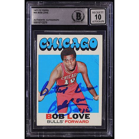 Bob Love Signed Topps Dp Inscribed Butter Bean Bgs