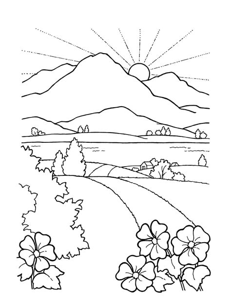 Enorme Montaña para colorear imprimir e dibujar ColoringOnly