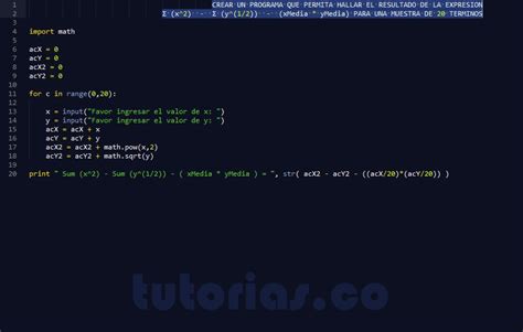 Ciclo For Python Expresion De Sumatorias Tutorias Co