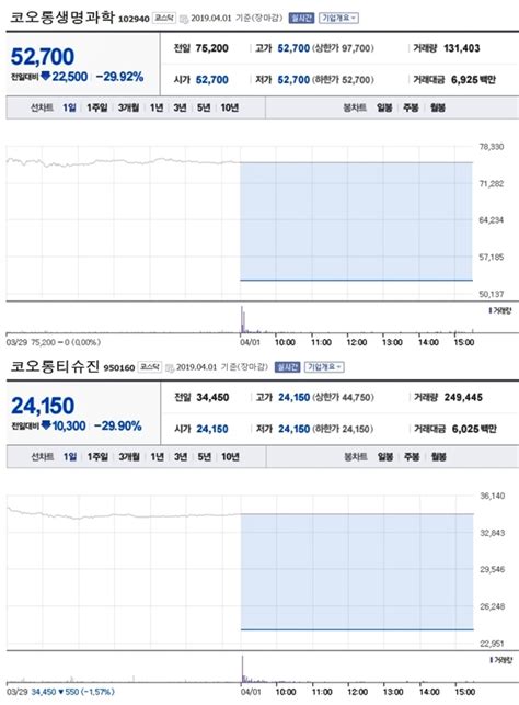 특징주 반전은 없었다코오롱생명과학·코오롱티슈진 주가 폭락 마감 스마트경제