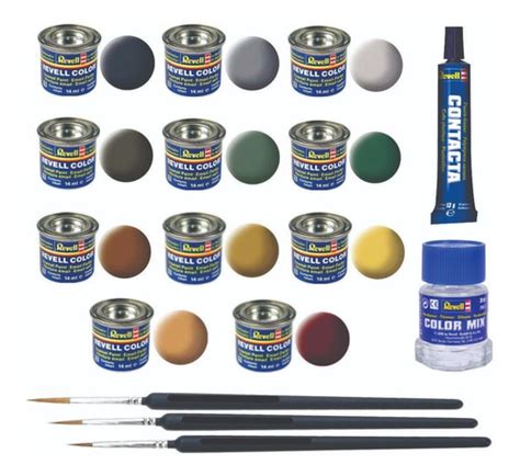 Set Revell Pinturas Mate Militares Pinceles Accs Modelismo Env O Gratis