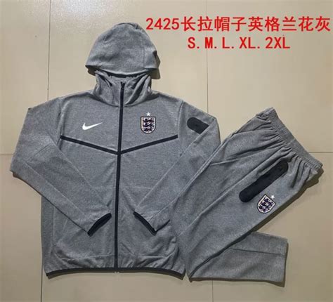 England Dark Gray Thailand Soccer Jacket Uniform With Hat