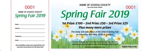 Spring Raffle Ticket Template | Raffle Tickets Online