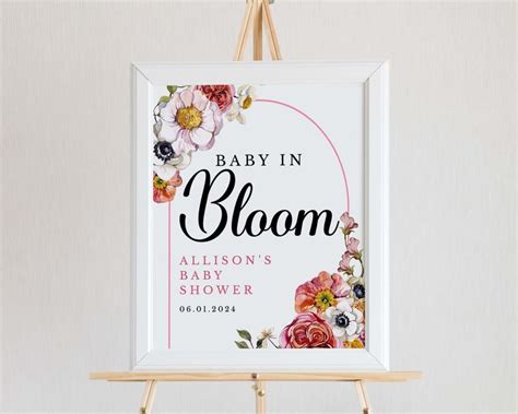 Baby In Bloom Baby Shower Welcome Sign Download Printable Girl Baby